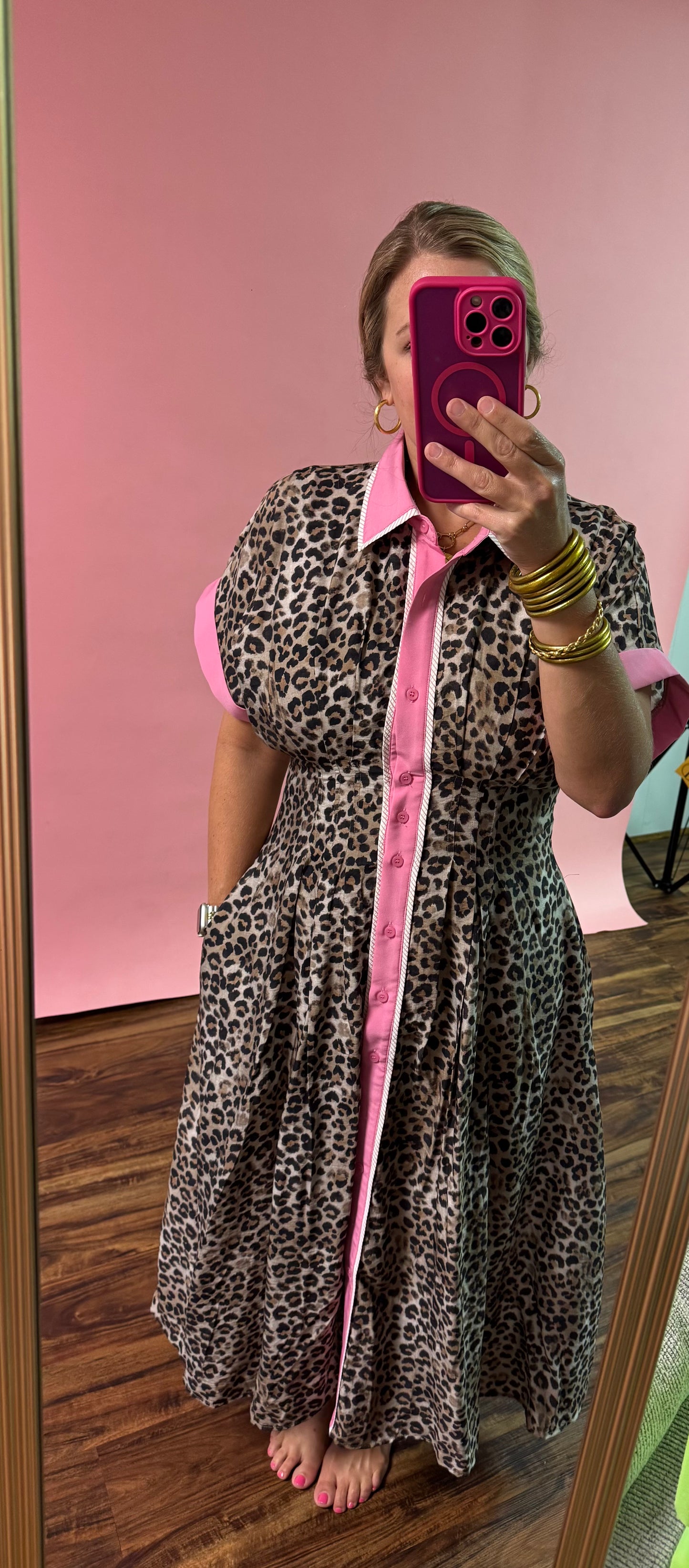 Pink Leopard Maxi Dress