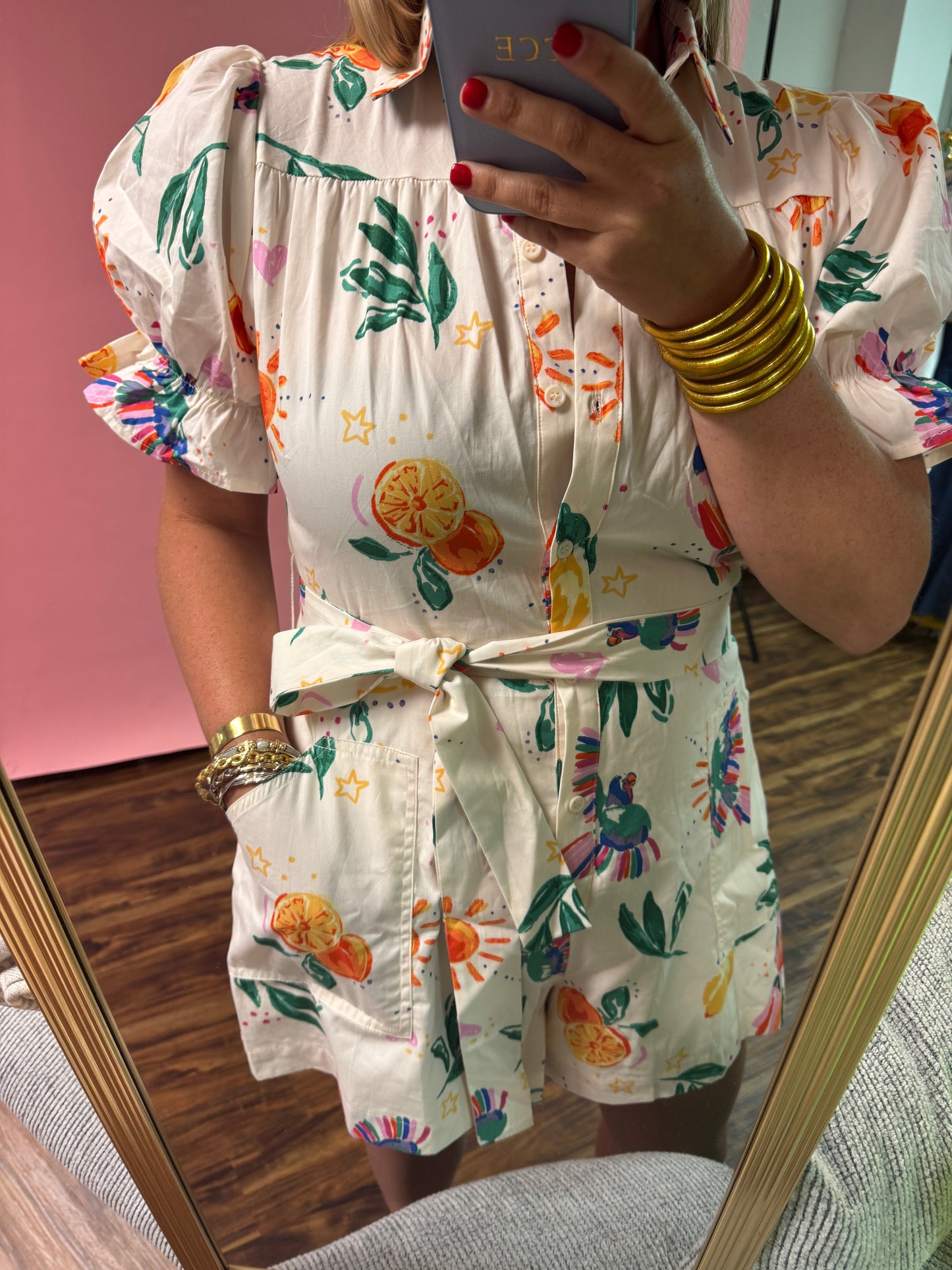 Cream Puff Sleeve Romper