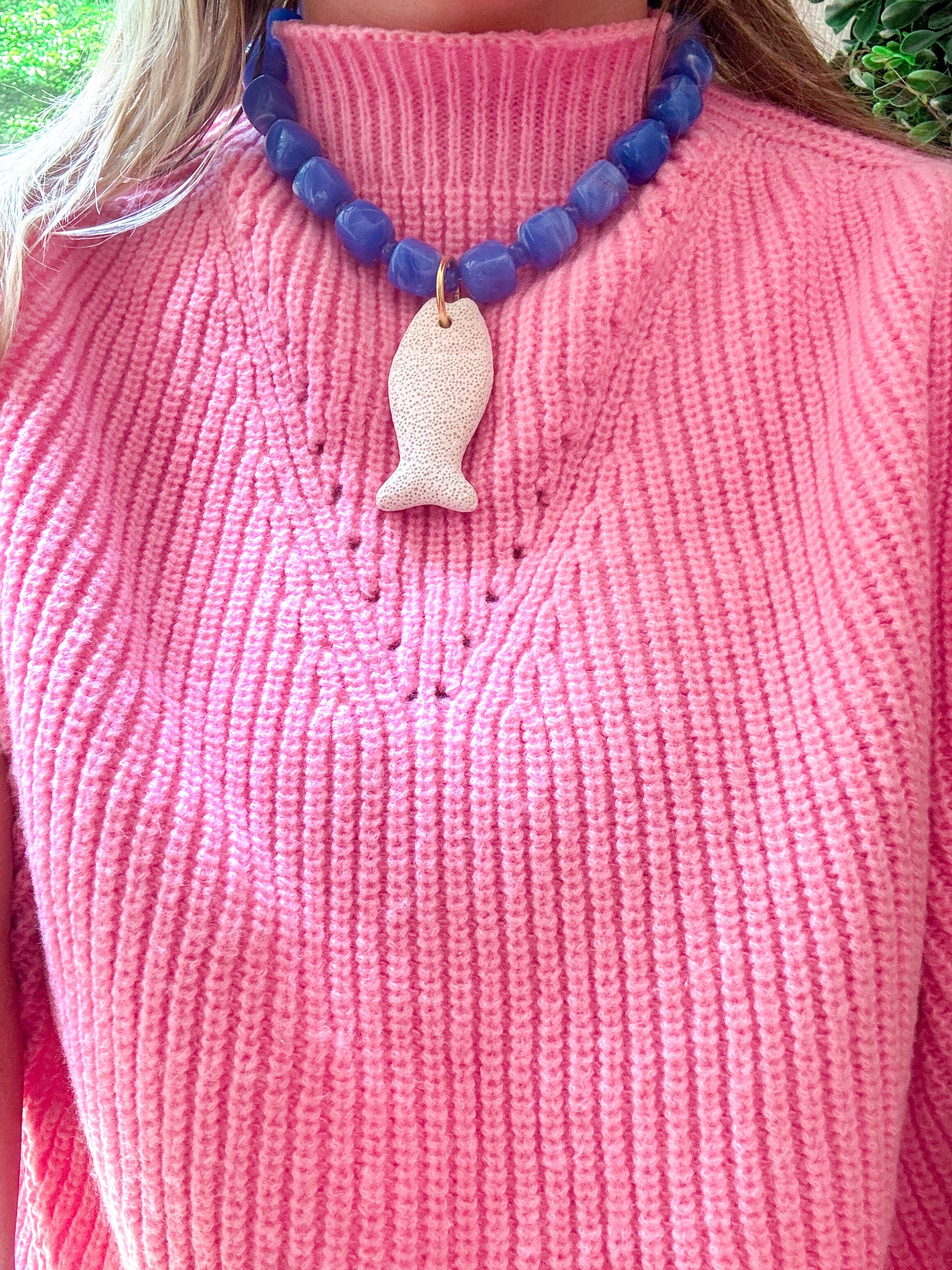 Fish Necklace, Blue