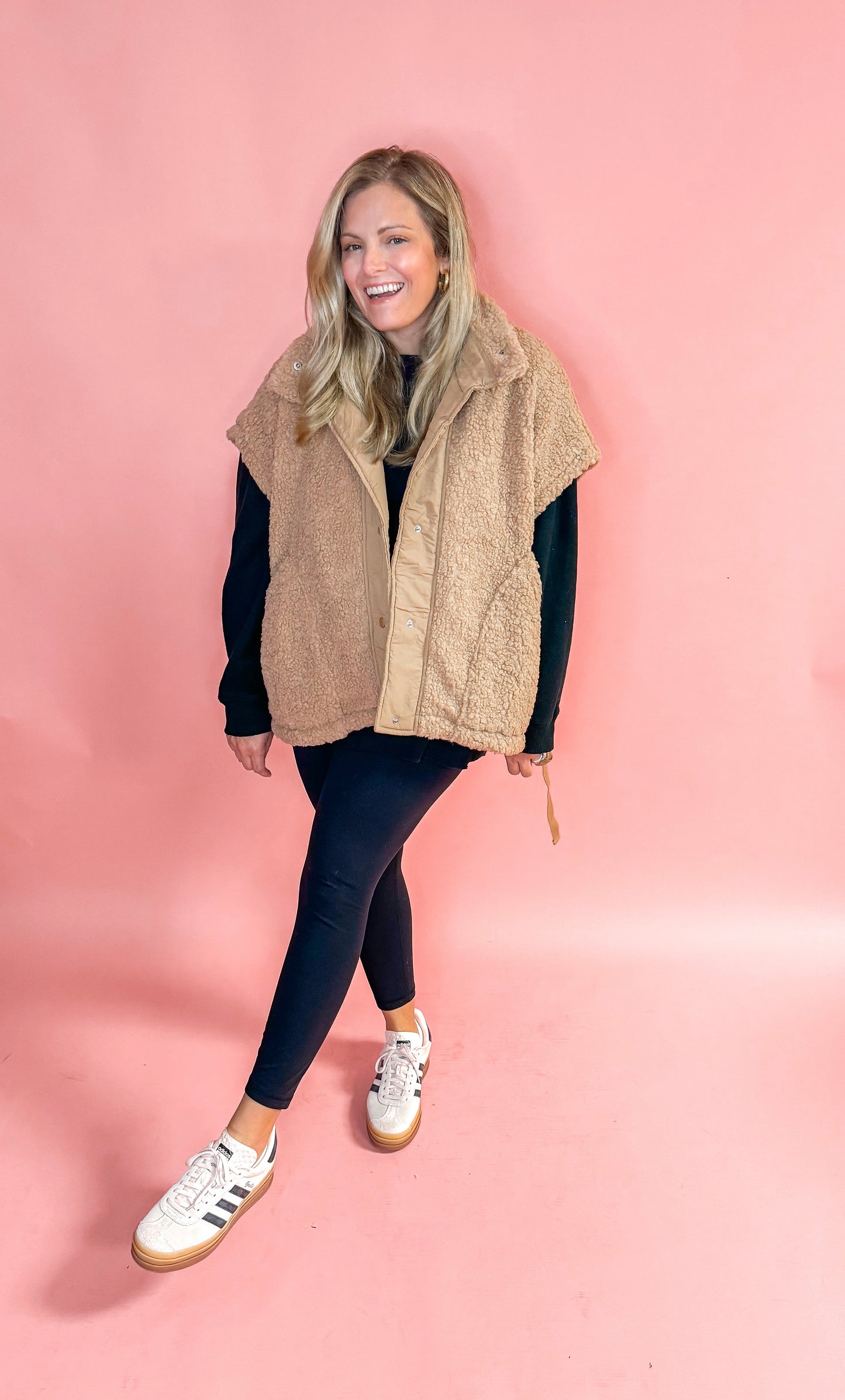Teddy Fabric Utility Vest Jacket