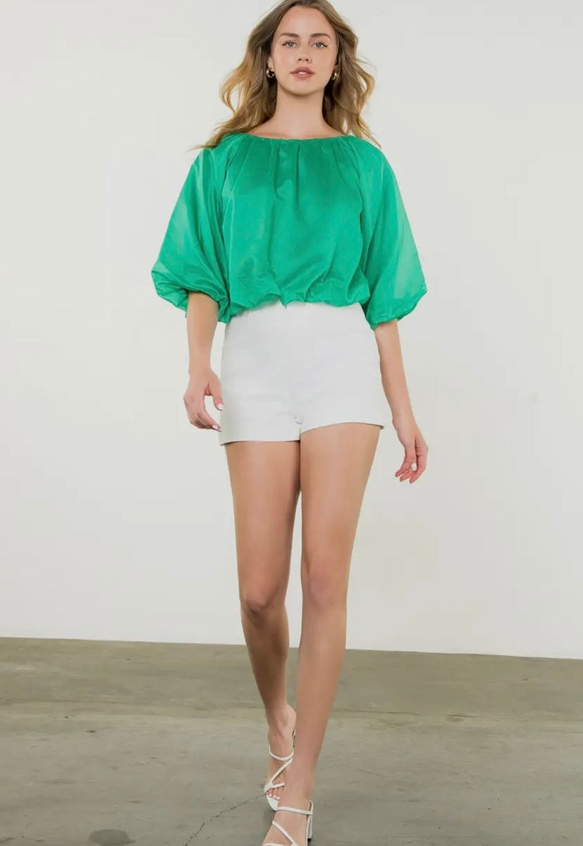 Puff Sleeve Flowy Blouse