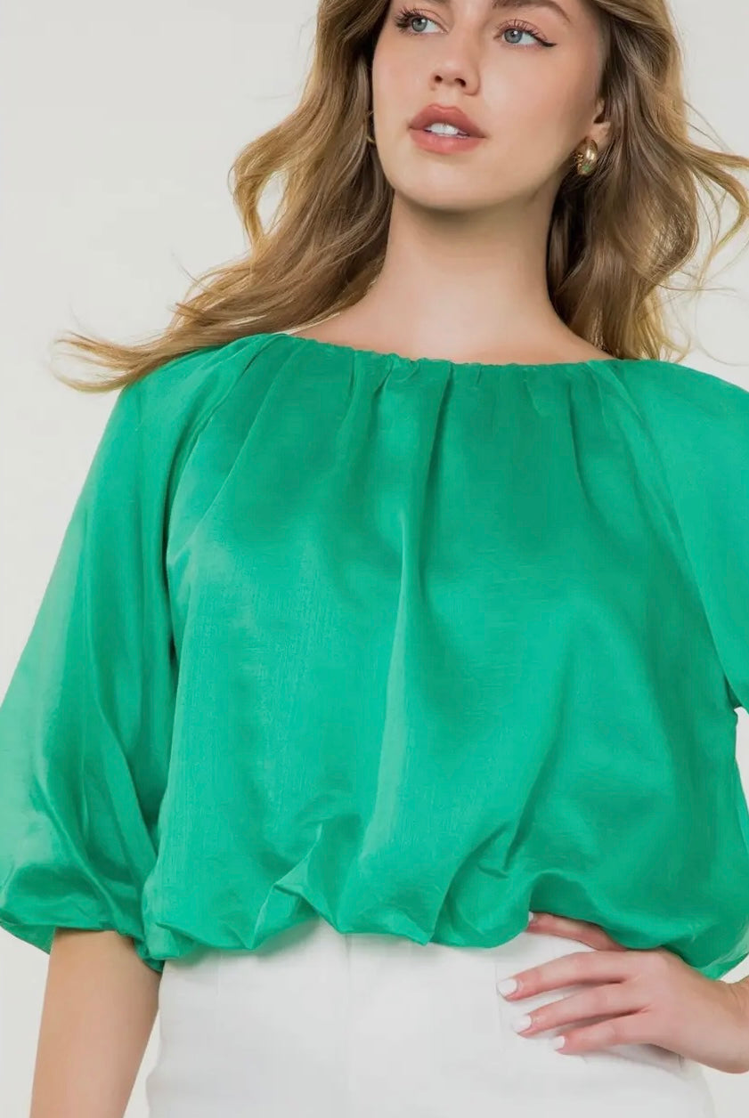 Puff Sleeve Flowy Blouse