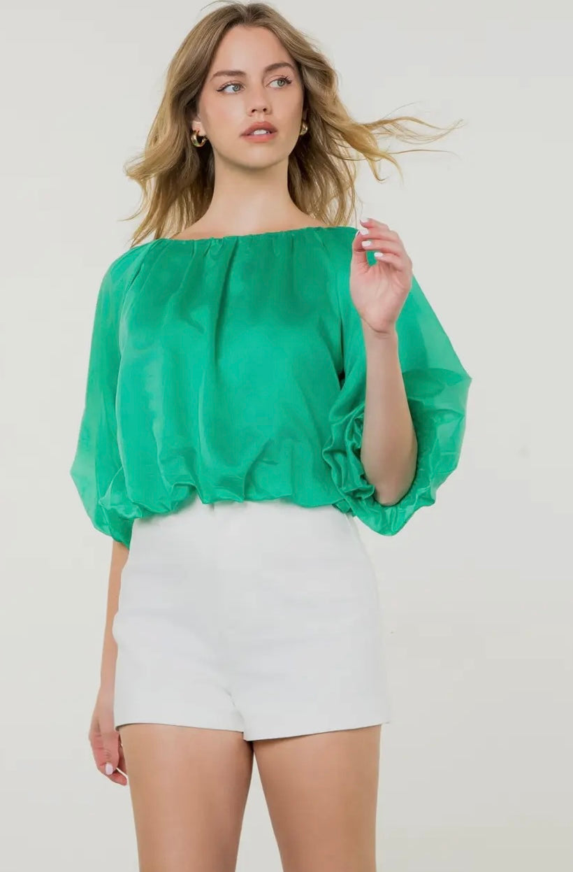 Puff Sleeve Flowy Blouse