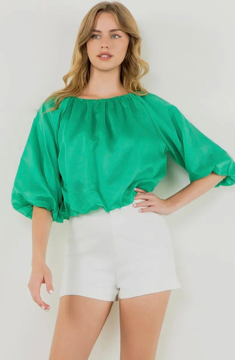 Puff Sleeve Flowy Blouse