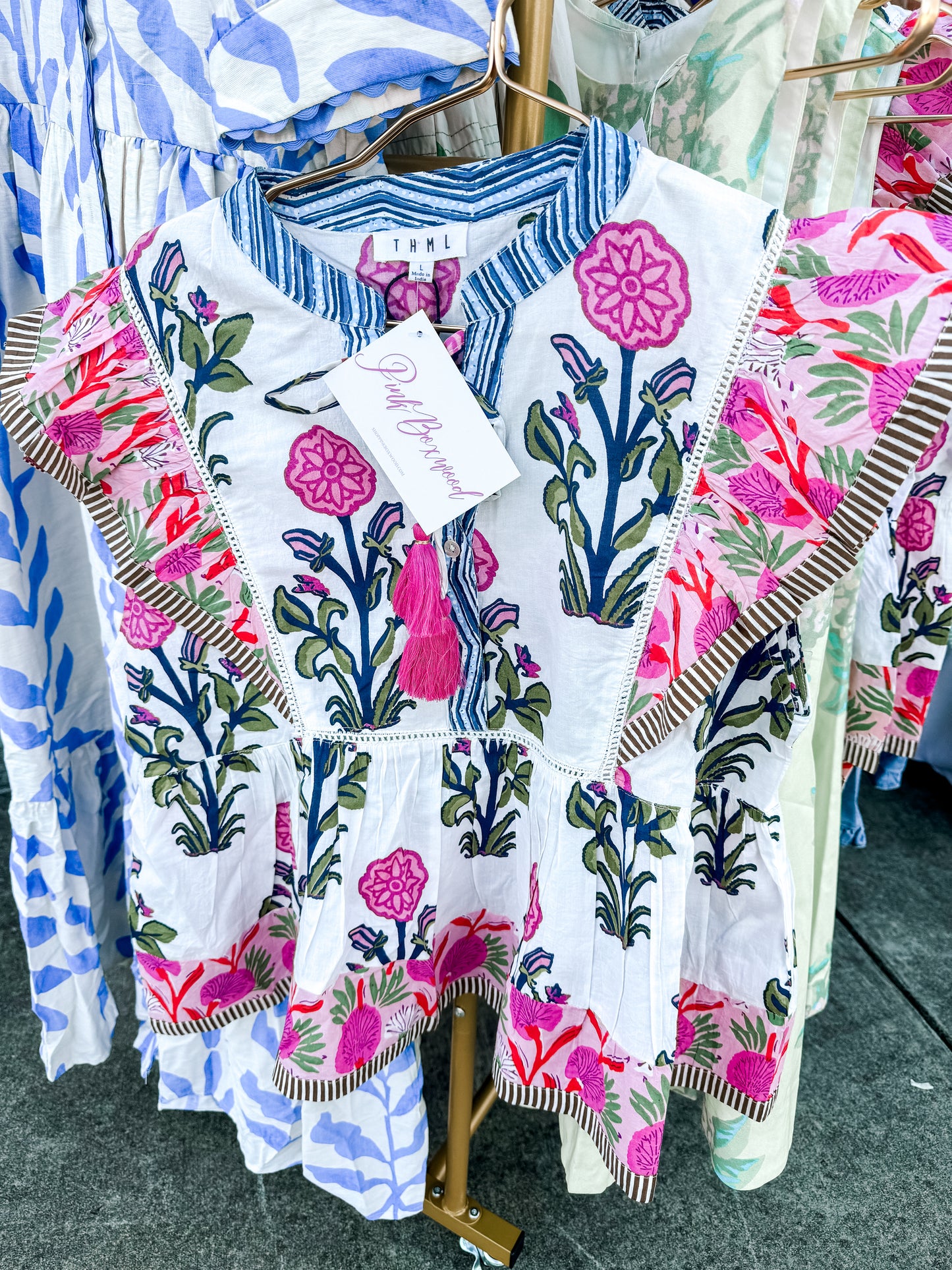 Mixed Floral Flutter Sleeve Top