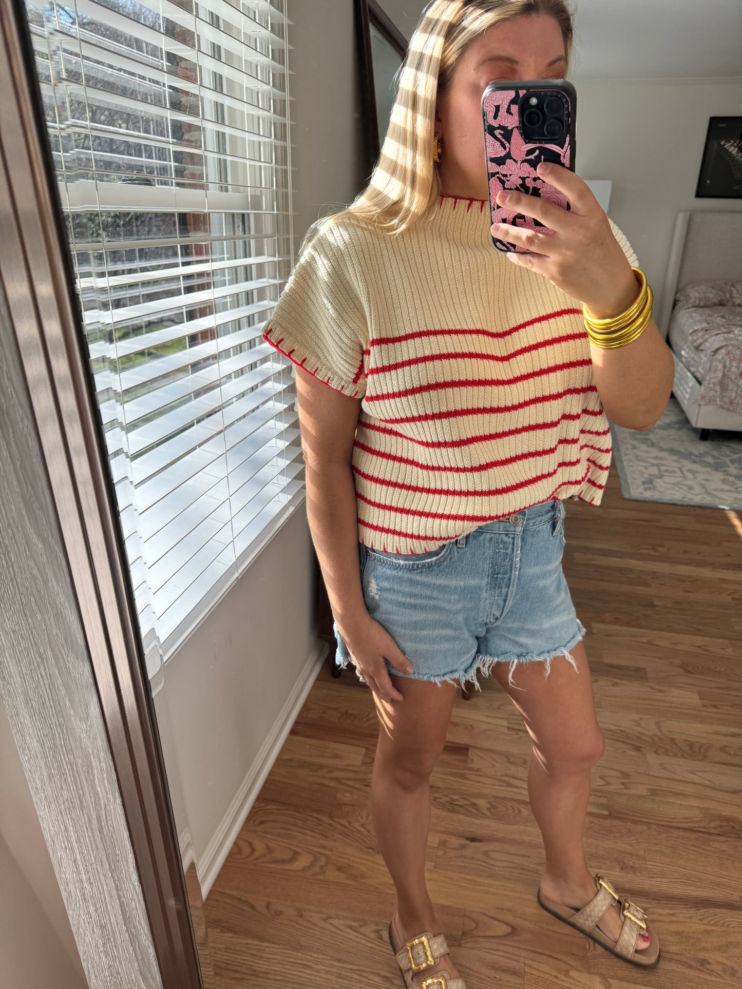 Red Stripped Sweater Vest