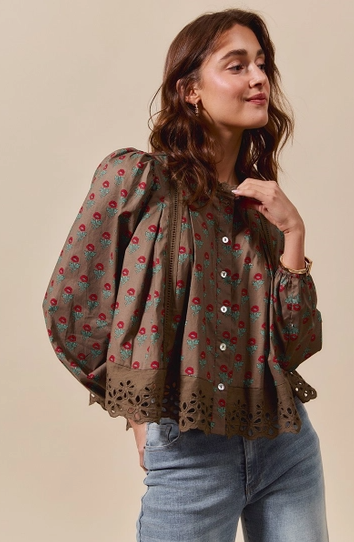 Floral Long Sleeve Lace Top
