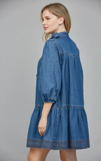 Denim Bow Dress