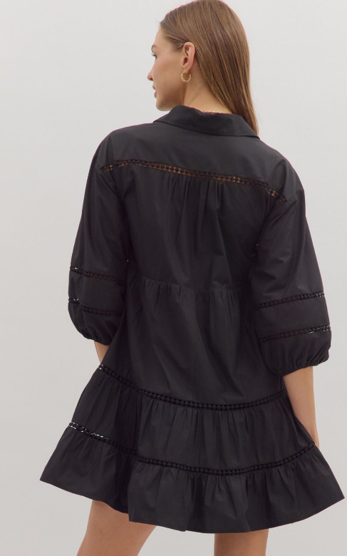 Black Collared Mini Dress