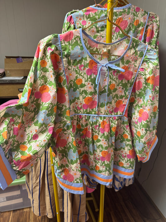 Floral Band Trim Top