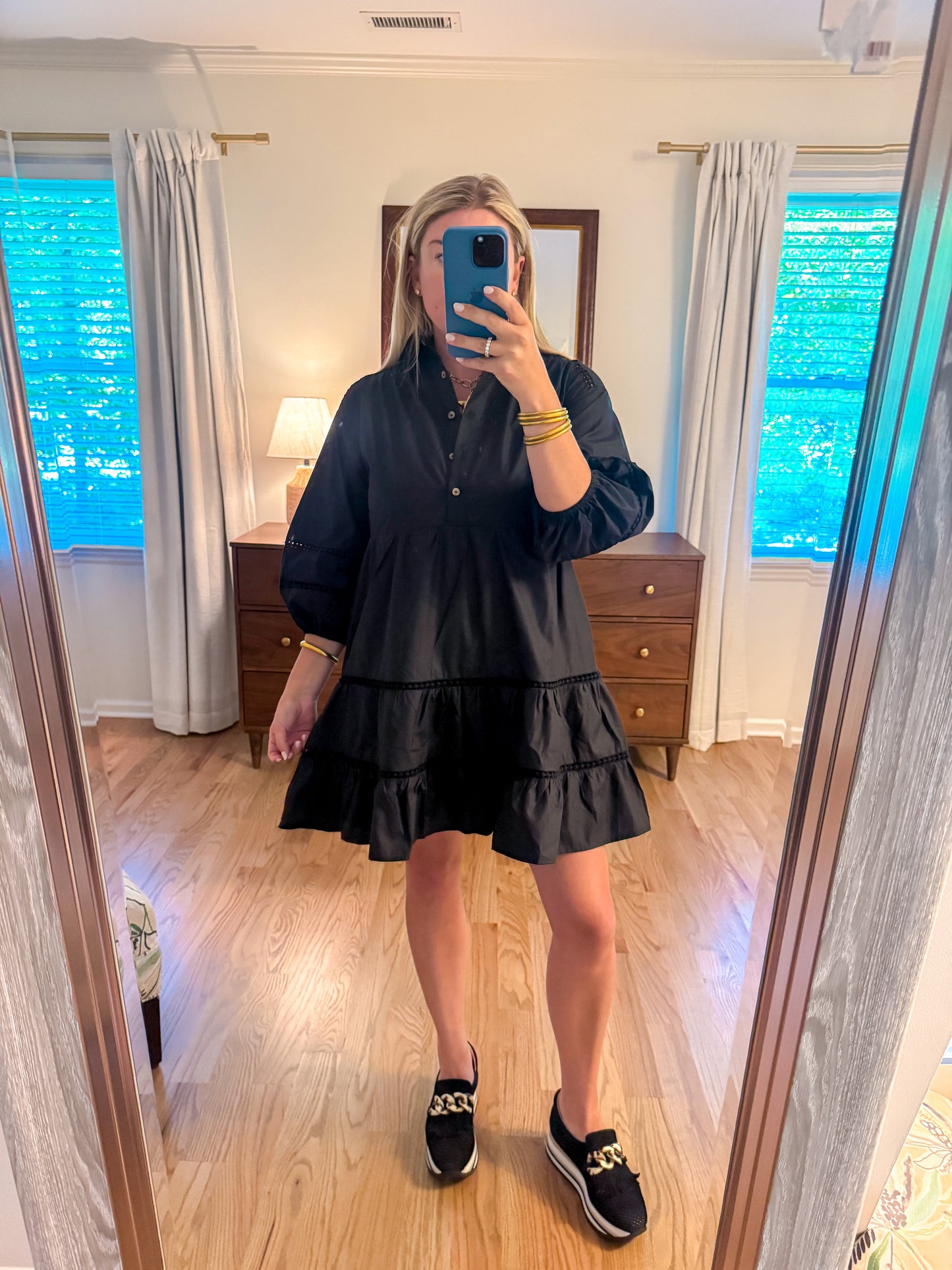 Black Collared Mini Dress