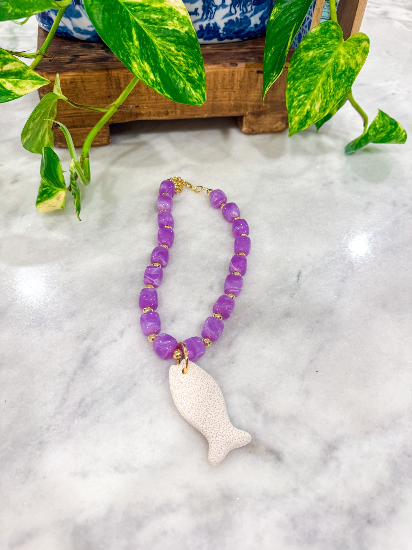 Fish Necklace - Lavender