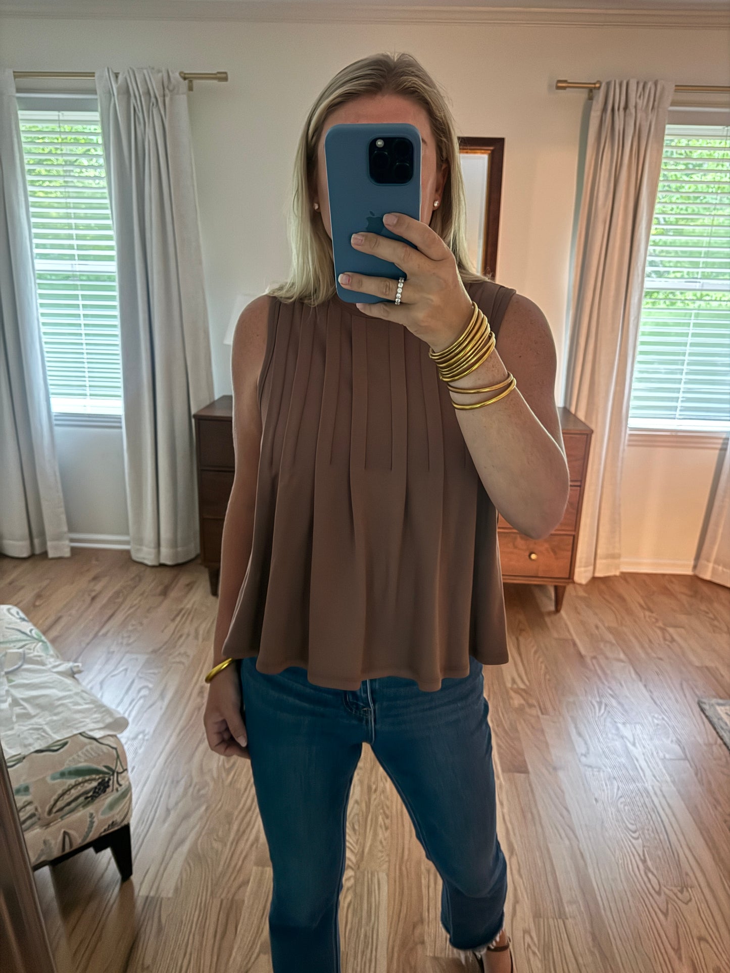 The Everly Pleat Top