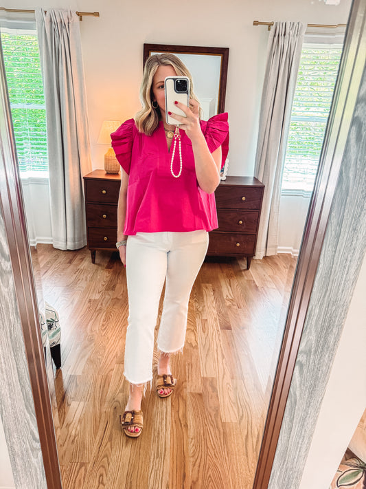 The Petal Pop Top in Fuchsia