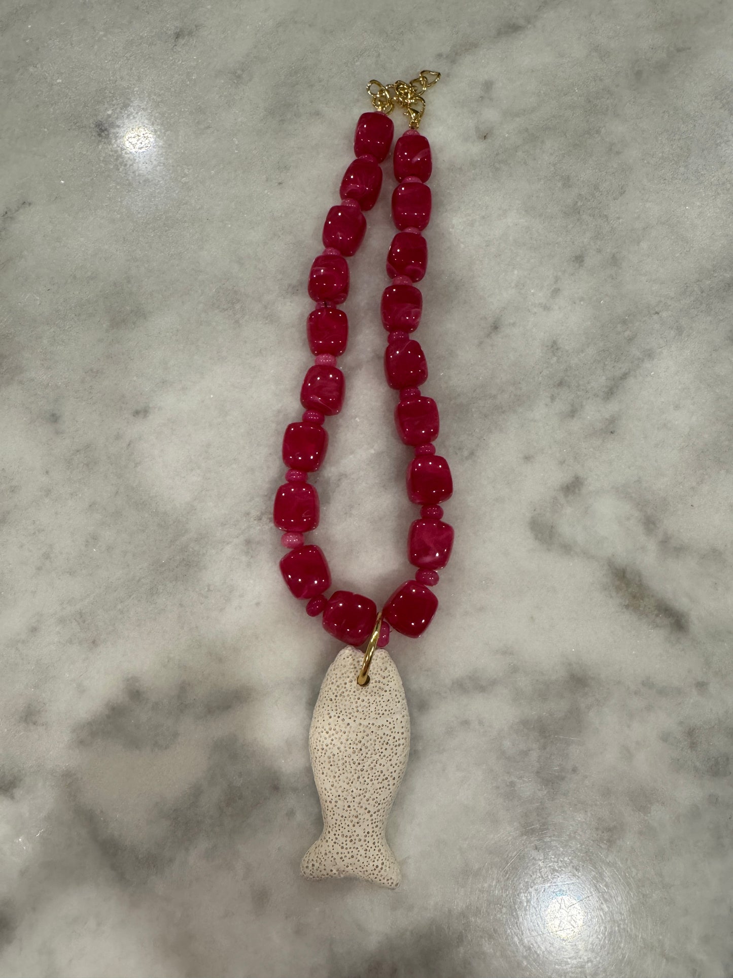 Fish Necklace, Pink