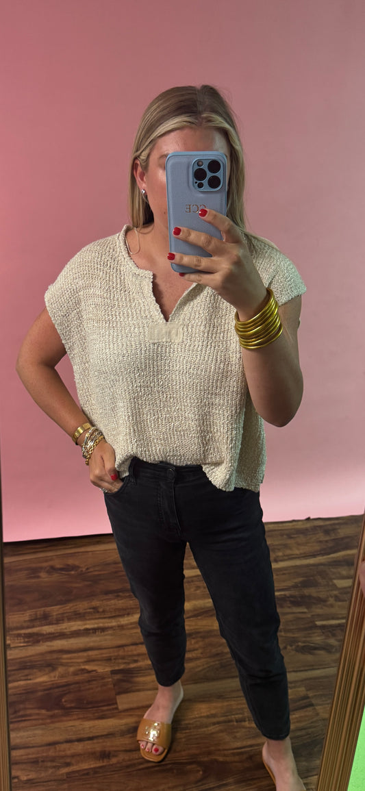Patch Sleeveless Sweater