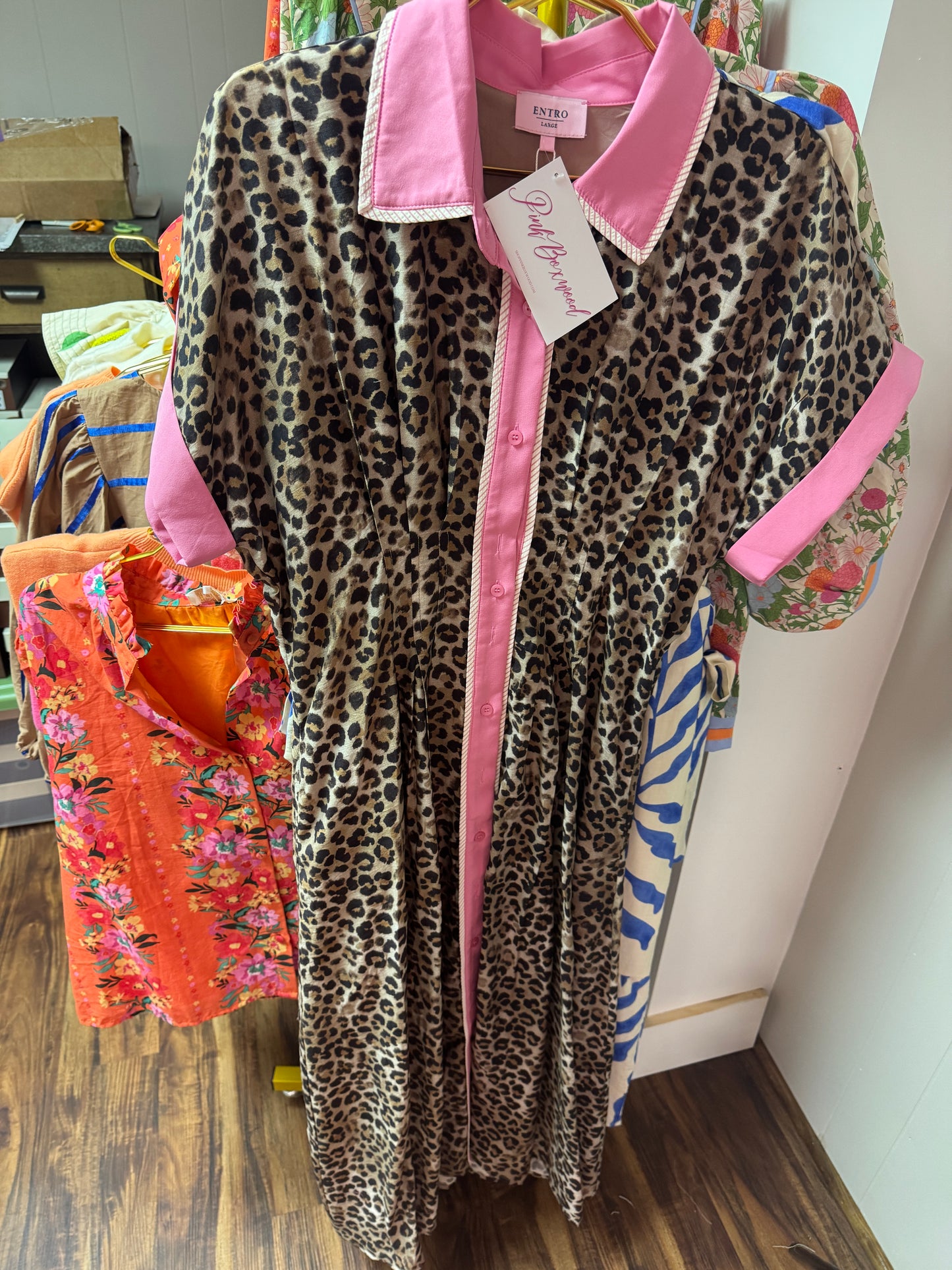 Pink Leopard Maxi Dress