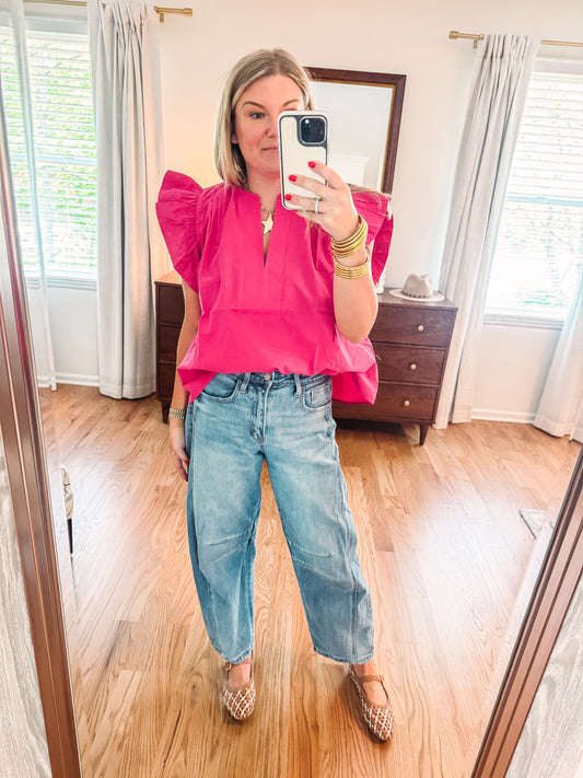 The Petal Pop Top in Fuchsia