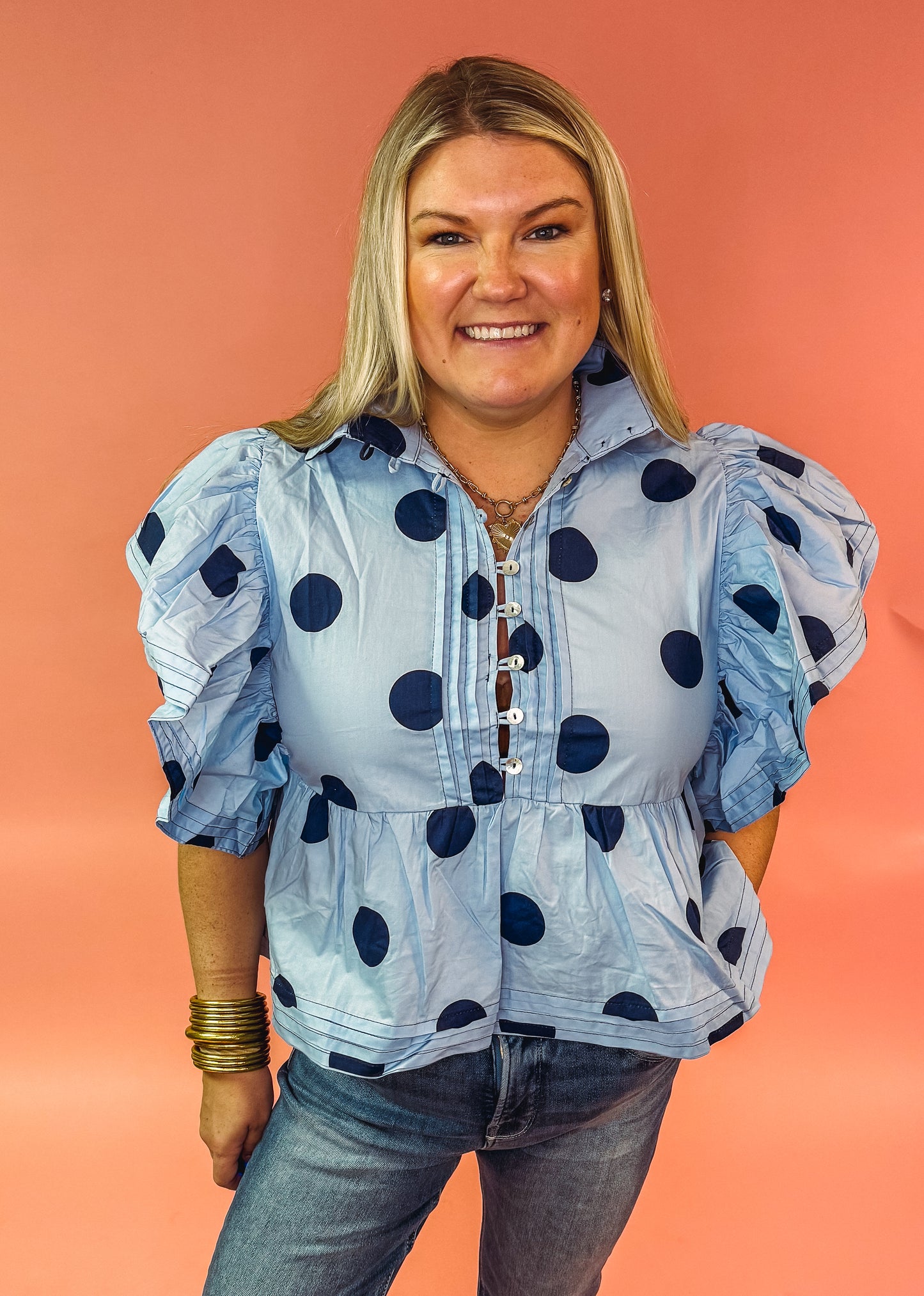 A Little Bit Flirty Top- Blue