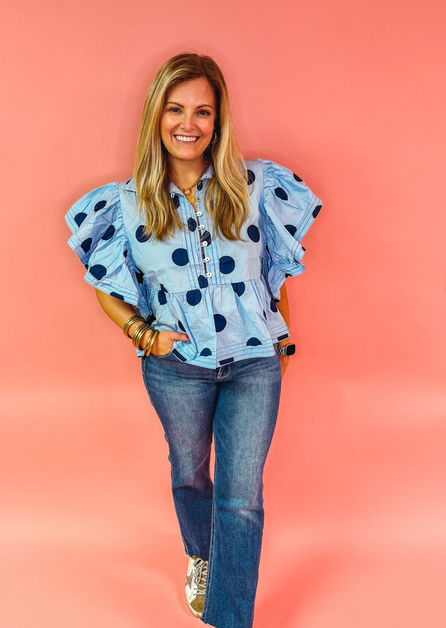 A Little Bit Flirty Top- Blue