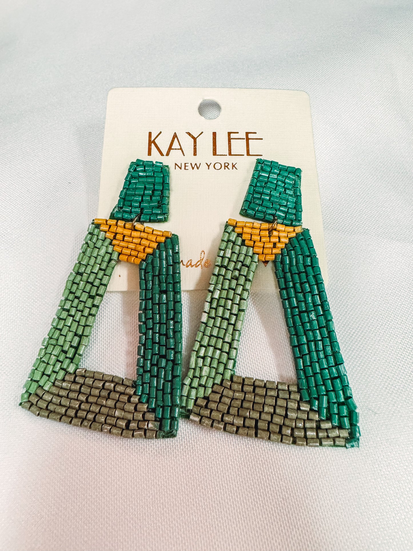 Green Beaded Earrings