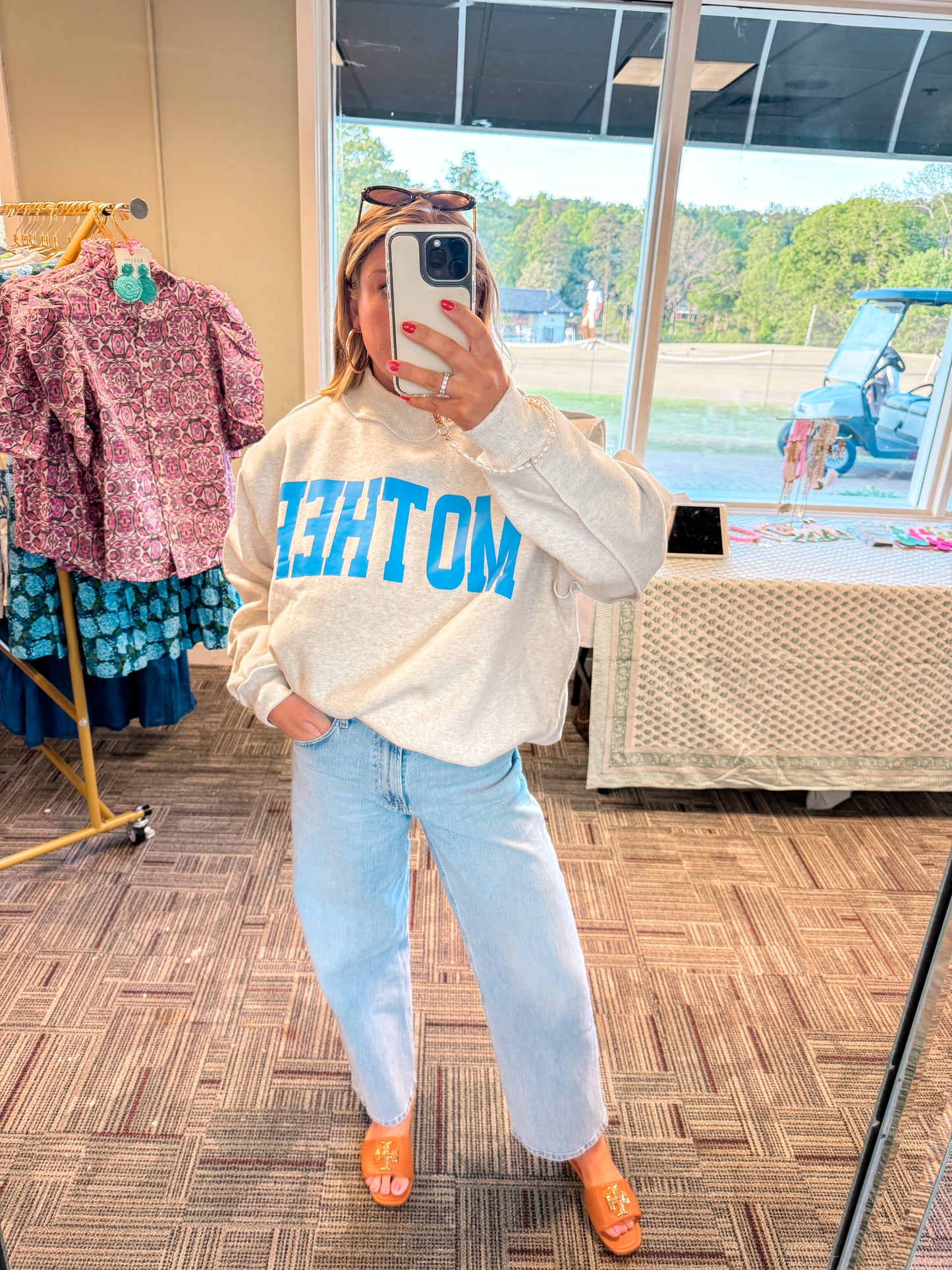 ‘Mother’ Mock Neck Sweatshirt