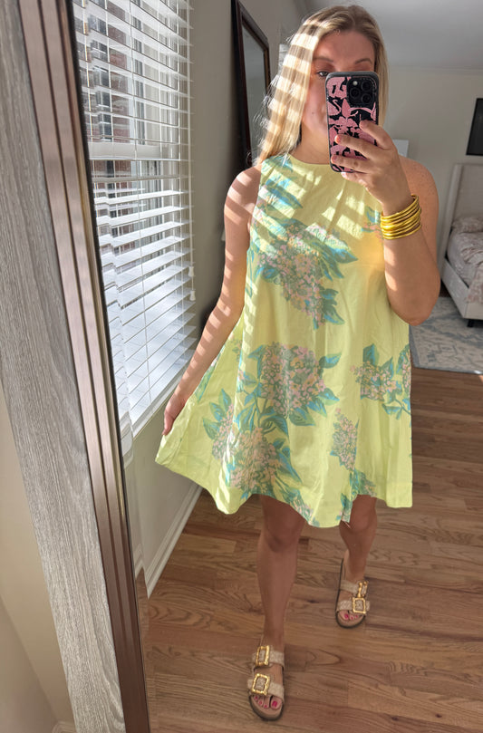 Yellow Floral Swing Dress