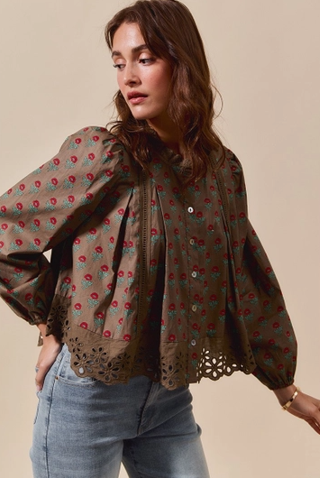 Floral Long Sleeve Lace Top