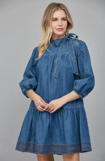 Denim Bow Dress
