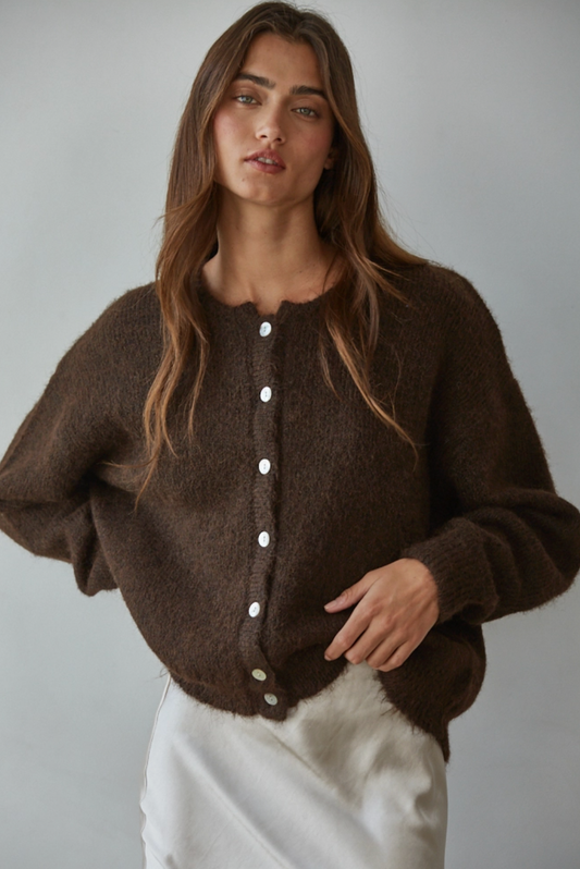 Chocolate knit cardigan