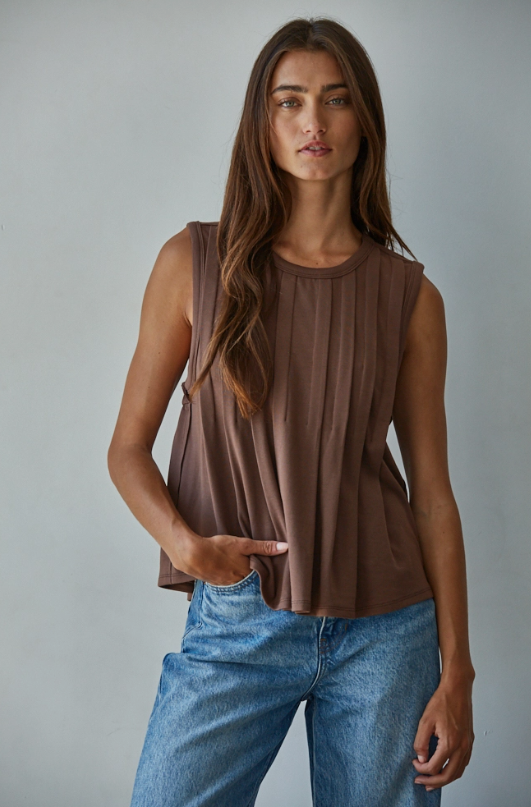 The Everly Pleat Top